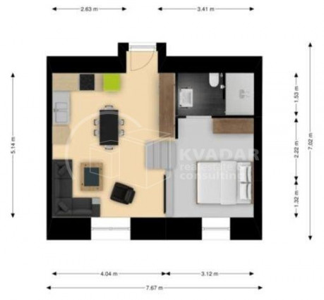 2 rooms, Apartment, 51m²