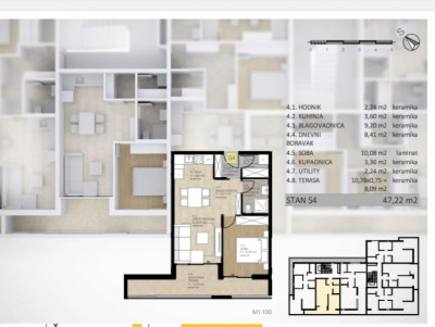 2-Zi., Wohnung, 33m², 1 Etage