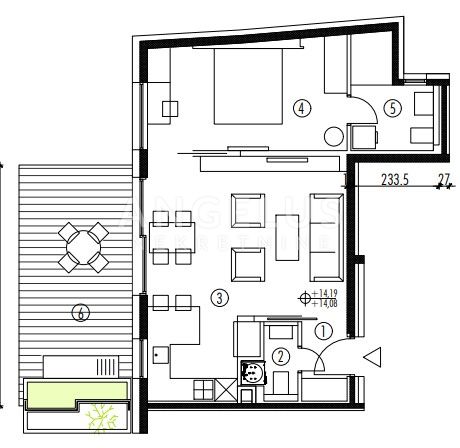 2 rooms, Apartment, 72m², 4 Floor