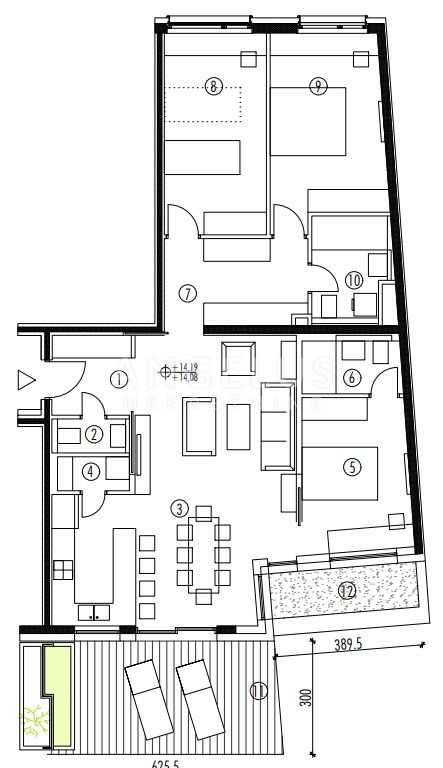 4 rooms, Apartment, 127m², 4 Floor