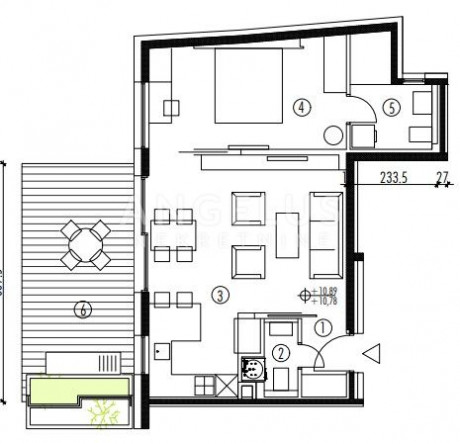 2 rooms, Apartment, 76m², 2 Floor