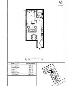 2 rooms, Apartment, 47m²
