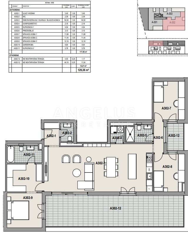 4 rooms, Apartment, 129m², 2 Floor