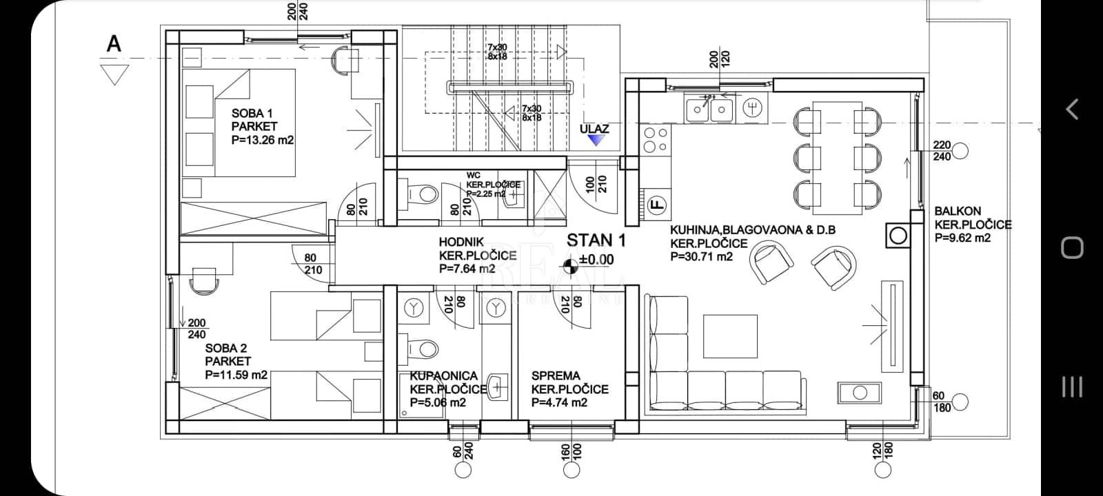 3 rooms, Apartment, 81m², 2 Floor