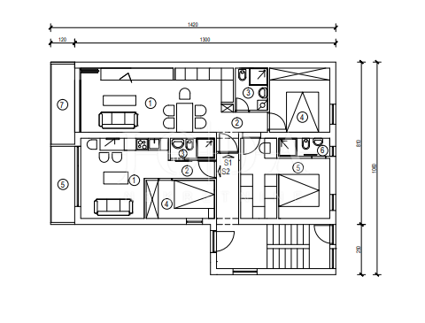 2-Zi., Wohnung, 44m², 1 Etage