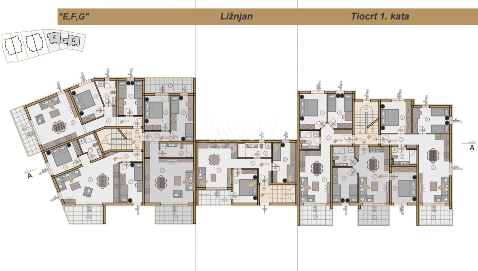 3-locale, Appartamento, 63m², 2 Piano