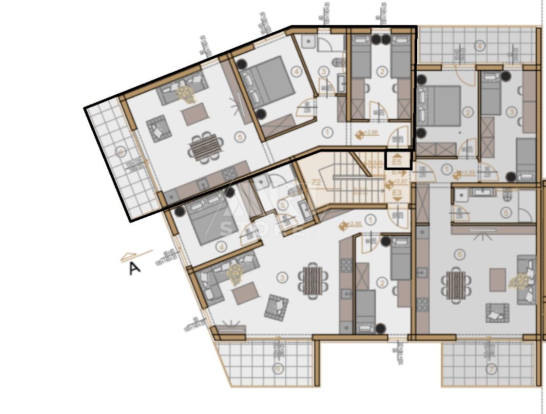 3-locale, Appartamento, 63m², 2 Piano