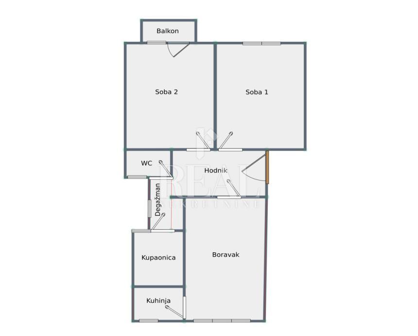 3 rooms, Apartment, 58m², 2 Floor