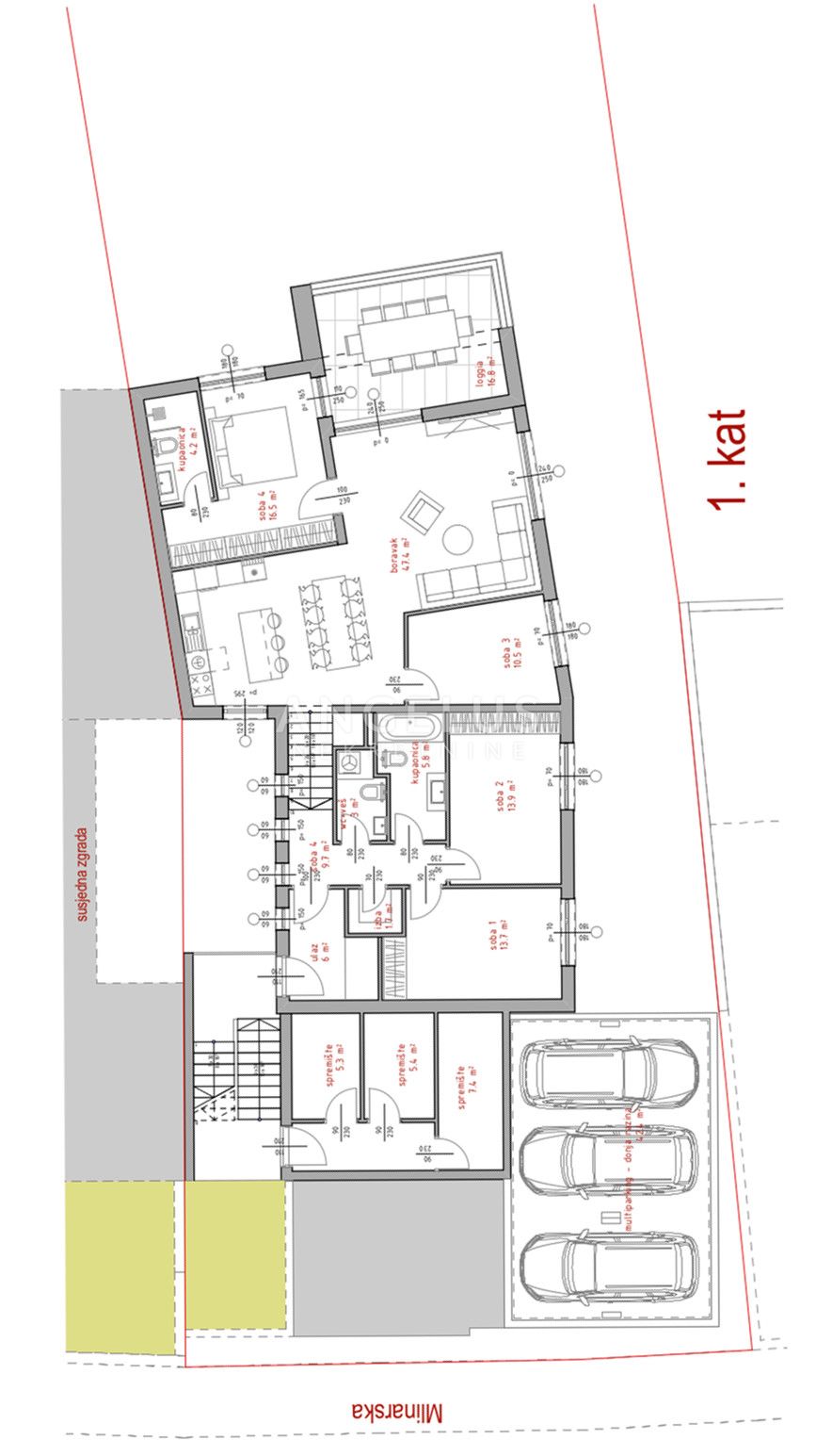 5 rooms, Apartment, 155m², 1 Floor