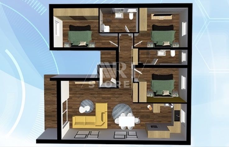 4 rooms, Apartment, 105m², 2 Floor