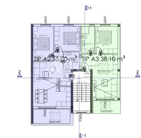 3-Zi., Wohnung, 55m², 1 Etage