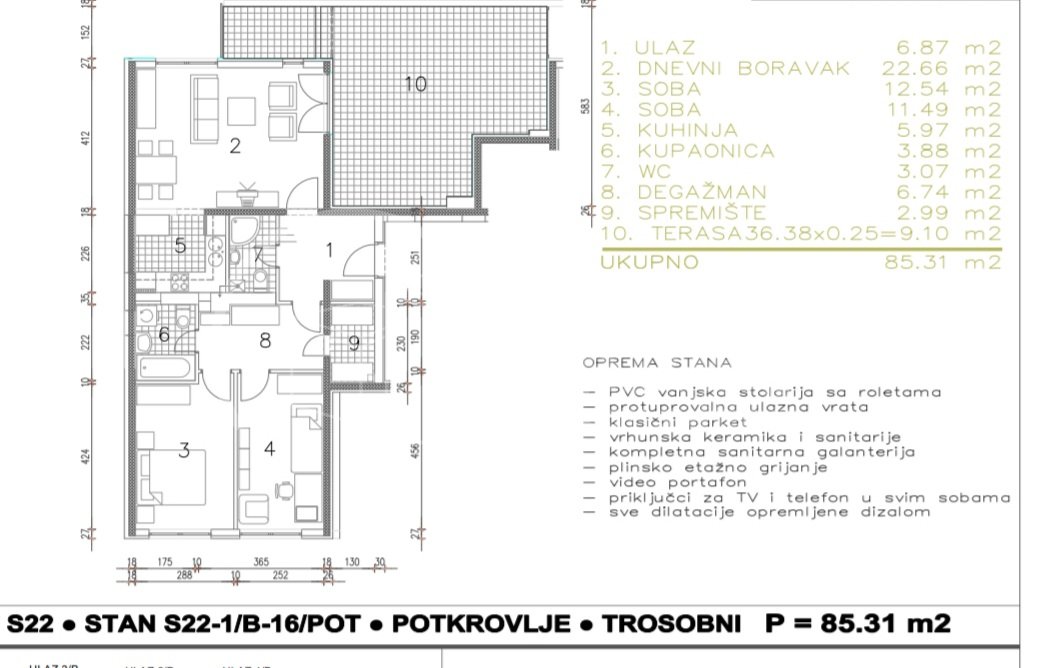 3 rooms, Apartment, 81m², 3 Floor