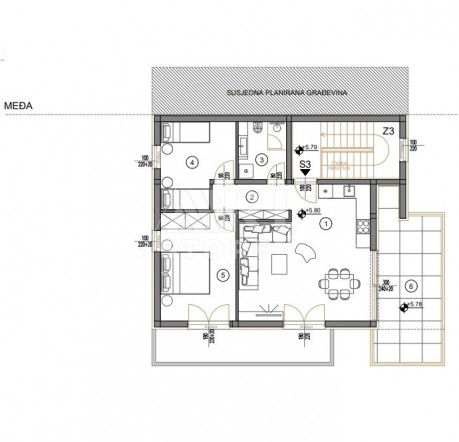 3-Zi., Wohnung, 72m², 2 Etage