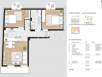 3-Zi., Wohnung, 70m², 2 Etage