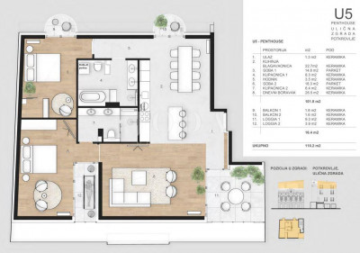 3 rooms, Apartment, 113m², 3 Floor