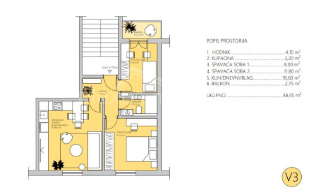 2-Zi., Wohnung, 50m², 2 Etage