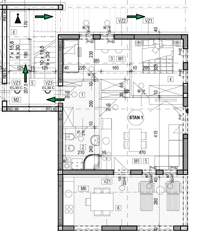 3 rooms, Apartment, 78m²