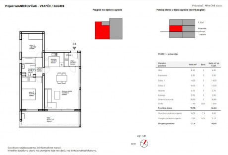 3 rooms, Apartment, 91m²