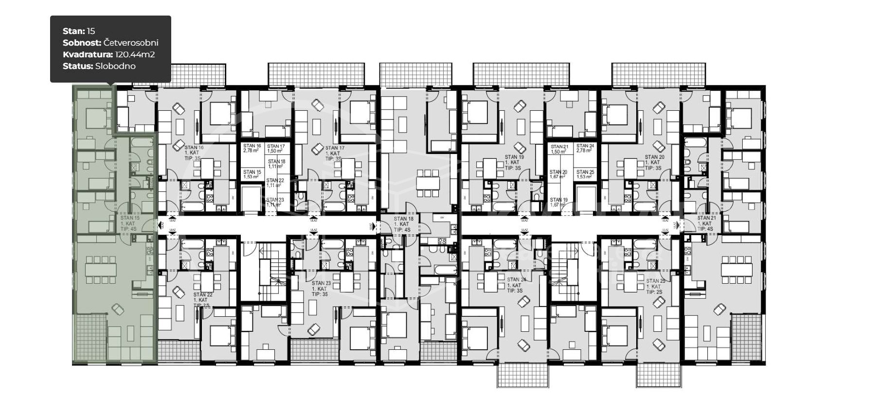 4 rooms, Apartment, 120m², 1 Floor