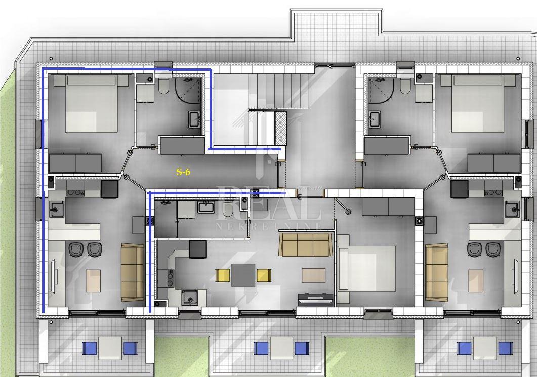 2-locale, Appartamento, 44m², 1 Piano