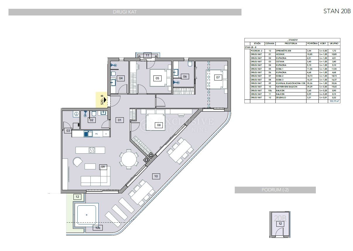 4 rooms, Apartment, 133m²