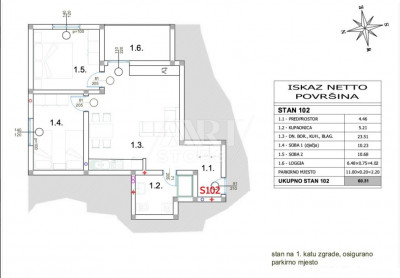 4 rooms, Apartment, 104m², 3 Floor