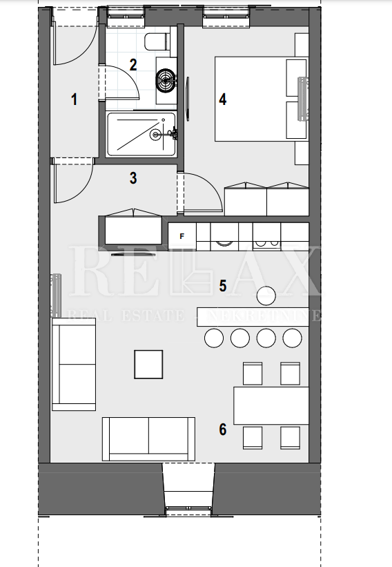 2 rooms, Apartment, 50m², 1 Floor