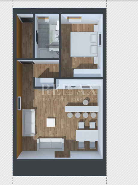 2-locale, Appartamento, 49m², 1 Piano