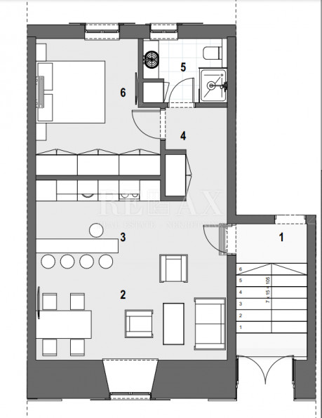 2-locale, Appartamento, 60m², 1 Piano