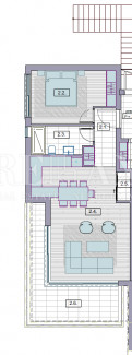 2 rooms, Apartment, 77m², 1 Floor