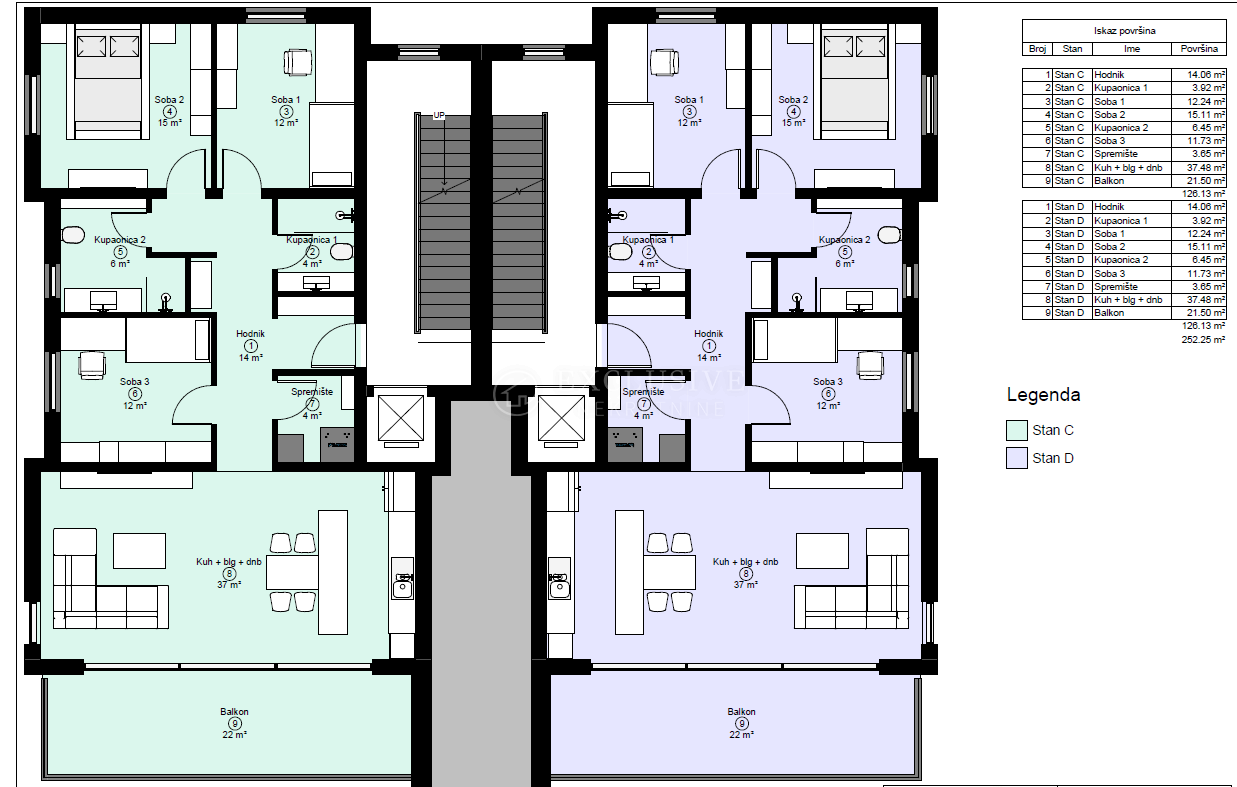 4 rooms, Apartment, 126m², 1 Floor