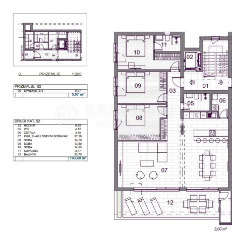 4 rooms, Apartment, 143m², 2 Floor