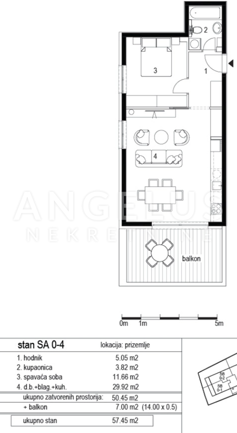2 rooms, Apartment, 57m², 1 Floor