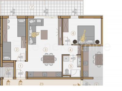 3 rooms, Apartment, 61m²