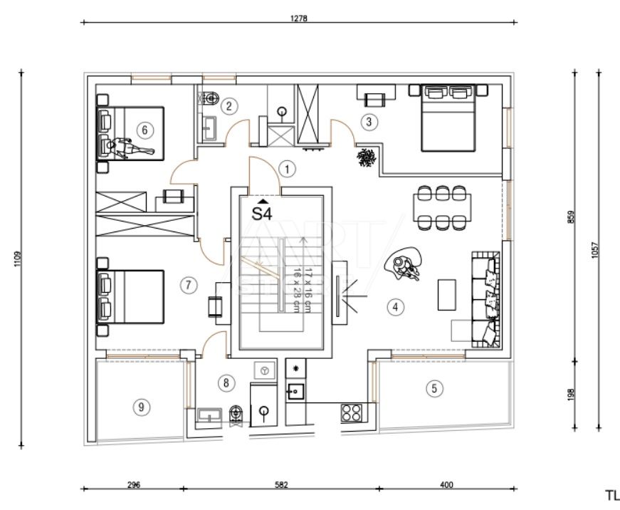 4 rooms, Apartment, 103m², 2 Floor
