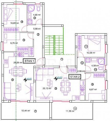 3-Zi., Wohnung, 62m², 1 Etage