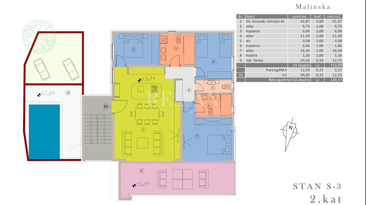 4 rooms, Apartment, 113m², 2 Floor