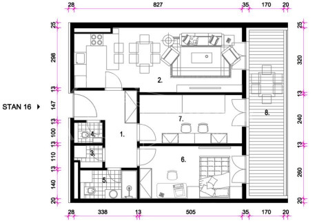 3-locale, Appartamento, 76m², 2 Piano
