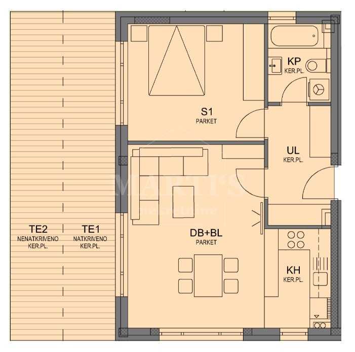 2 rooms, Apartment, 78m²