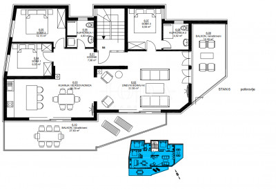 4 rooms, Apartment, 116m²