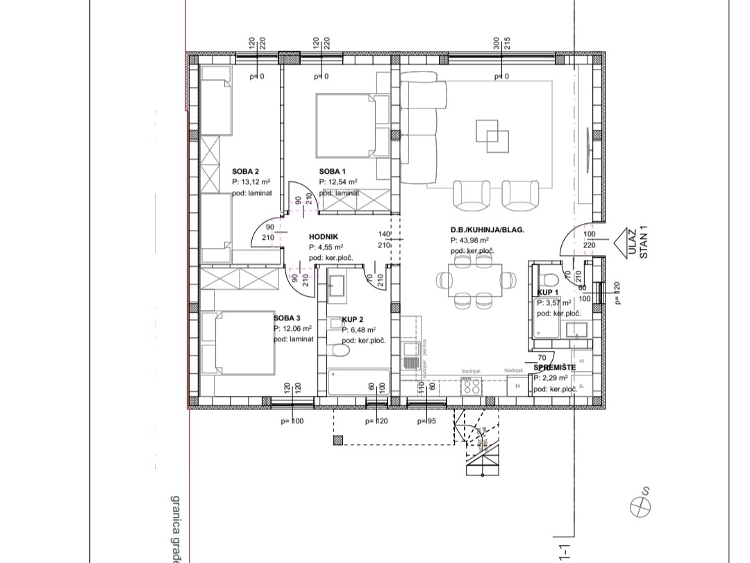 4-Zi., Wohnung, 99m², 1 Etage