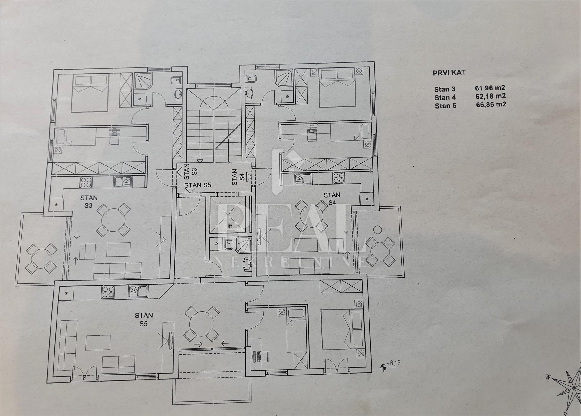 3-locale, Appartamento, 67m², 1 Piano