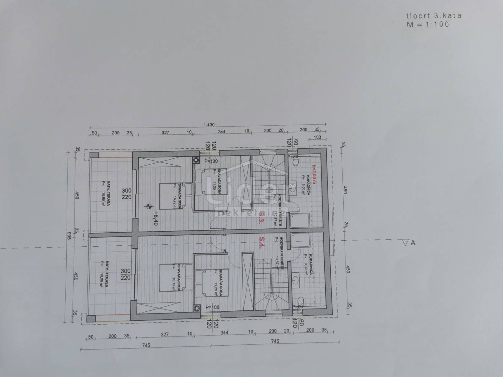 3-locale, Appartamento, 105m², 2 Piano