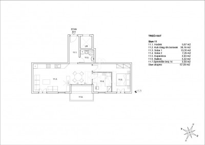 3-Zi., Wohnung, 67m², 3 Etage
