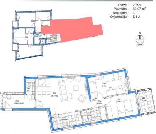 3 rooms, Apartment, 81m², 2 Floor