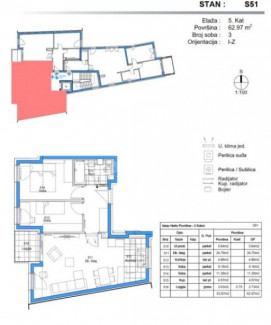 3 rooms, Apartment, 63m², 5 Floor