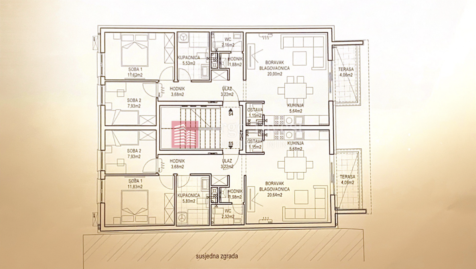 2-locale, Appartamento, 66m², 2 Piano