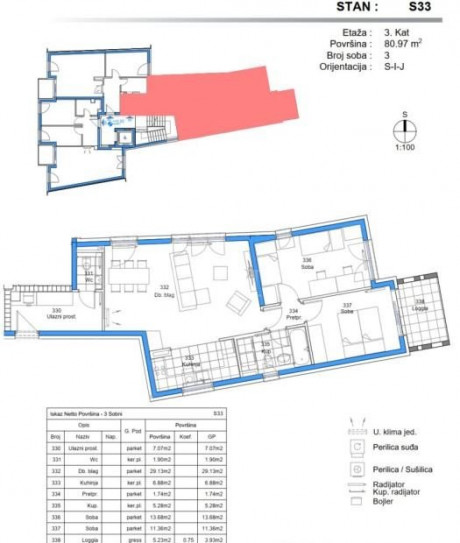3-Zi., Wohnung, 81m², 3 Etage