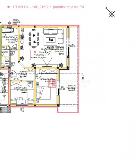 2 rooms, Apartment, 100m², 1 Floor