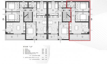 3-locale, Appartamento, 57m², 1 Piano
